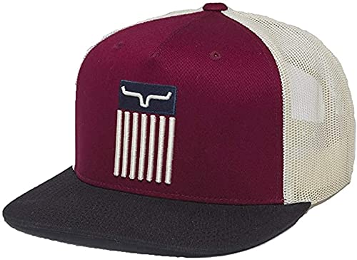 Image of Kimes Ranch Men's Cody Embroidered Flag Logo Mesh-Back Trucker Cap