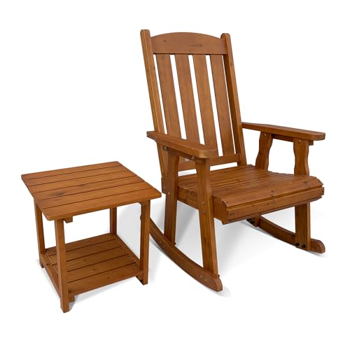 Wooden Rocking Chair with Comfortable Backrest...