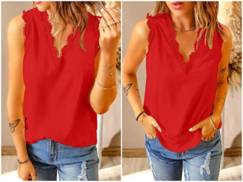 lime flare Sexy Summer Lace Trim Sleeveless Cami Tank Tops Dressy Camisole4