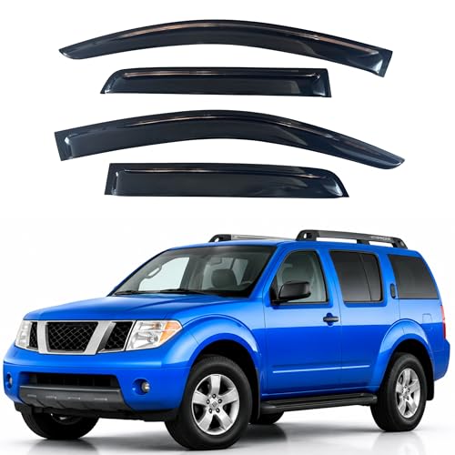 Image of IG Window Visors Fit for 2005-2012 Nissan Pathfinder, Out-Channel Rain Guards Vent Wind Deflectors 4PC, Car Accessories for 05-12 Pathfinder