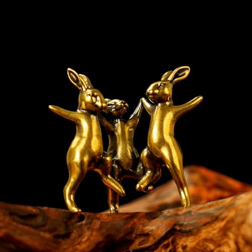 Trío de Conejos Decorativos de Latón Macizo miniatura 5