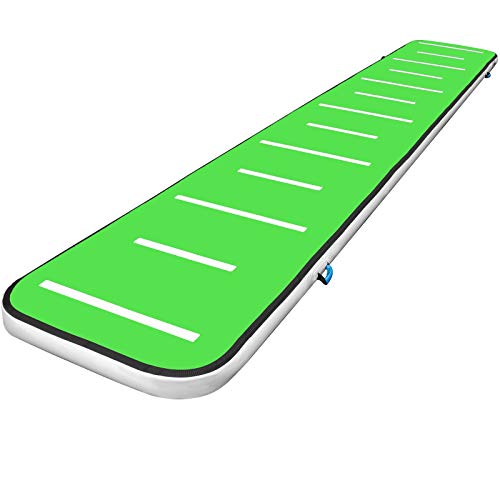 VEVOR Airtrack Gimnasia 600x100x10CM Colchonetas Gimnasio 600x100x10CM Alfombra Inflable Colchoneta Inflable de Gimnasia Alfombra de Entrenamiento sin Bomba Azul y Verde