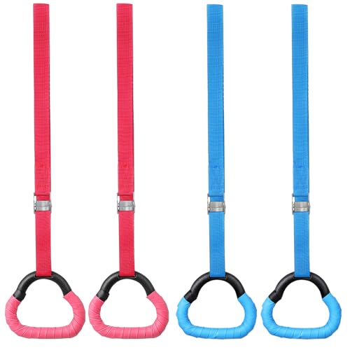 Juego de Anillas Gimnasia Ajustables 1m Azul y Rojo