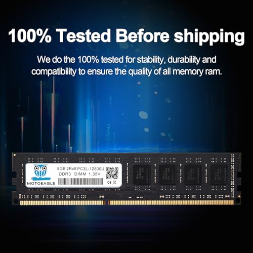 Image of 16GB KIT (2x8GB) DDR3L 1600MHz PC3L-12800U-11 Non ECC Unbuffered 1.35V 2Rx8 Dual Rank 240 Pin UDIMM Desktop Memory RAM Module Upgrade