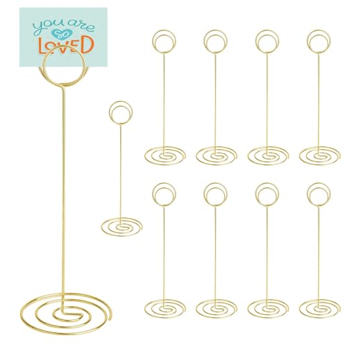 WEXFFU 10PCS Table Number Holders, Table Name Holders, 22cm/8.66inch Table Number Stands, Photo Holders for Tables, Place Card Holder for Wedding Party Graduation Reception Restaurant Decorations