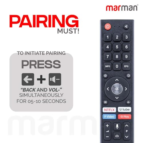 Image of marman Compatible with Croma Smart Tv Remote Control Original Model CREL7370 Suitable for 4K LED Ultra HD Android Television with Voice Command, Google Assistant and Streaming Apps - Pairing Must !