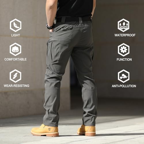 Men's Tactical Cargo Pants Water Resistant Ripstop