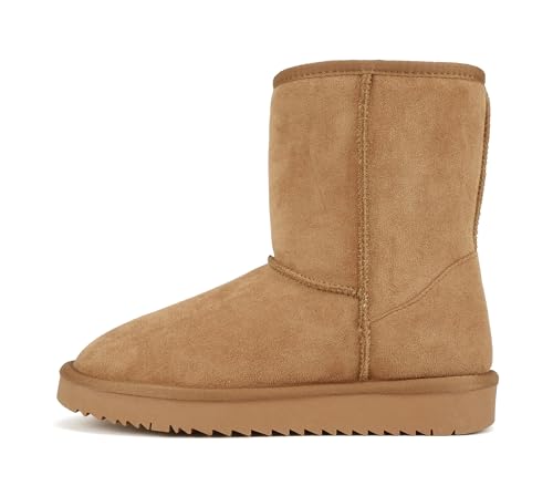 Soda “Kuron” ~ Women Round Toe Lug Sole Low Flatform Sherpa-lined Ankle Boot