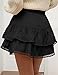 LOMON High Waist Ruffle Skirt Flowy Skirt with Shorts Underneath for Women Trendy 2026 Fahsion Western Short Black