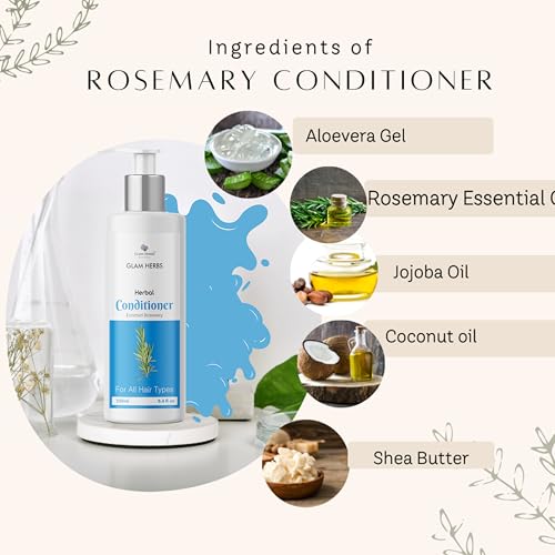 Image of Rosemary Anti-Hairfall Conditioner 250ml For Hair Growth, Anti Hair Fall, Stronger, Shiny & Long Hair & Healthy Scalp | Men & Women