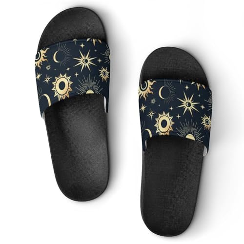 Sandales chaussons de maison femme antidérapants lune soleil