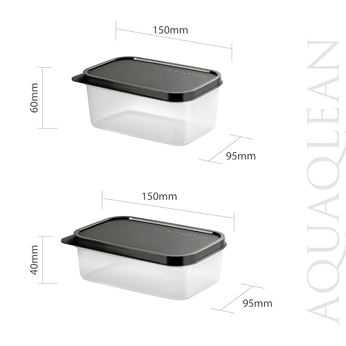 Image of Plastic Storage Food Containers with Lid Set of 6 (3x350ml & 3x250ml) Black,BPA Free Food Grade Plastic Container,Microwave & Dishwasher Safe,Airtight Leak Proof,Lunch box for office