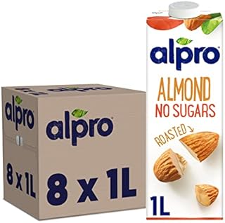 Alpro Almond No Sugars Plant-Based Long Life Drink, Vegan & Dairy Free, 1L (Pack of 8)