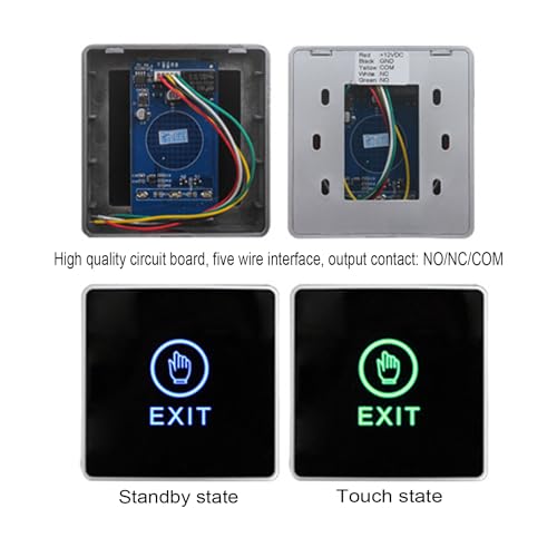 AOAMZ Bouton de Sortie Interrupteur de Déverrouillage de Porte DC12V NO NC Voyant LED pour système de contrôle d'accès de porte avec voyant bleu. OPEN - Image 2