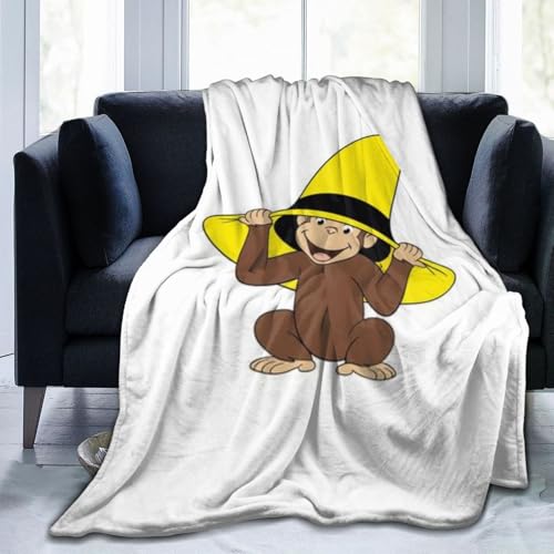 おさるのジョージ 毛布 アニメ ひざ掛け 軽量 薄手 ブランケット フランネル 洗える 静電気防止 暖かい 柔らかい なめらかな肌触り 四季適用 贈り物