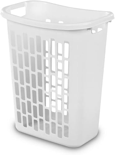 SEDLAV Cesta de lavandería 24 pulgadas rectangular de plástico color blanco cesta de lavandería Ideal para organización de lavandería cestas para