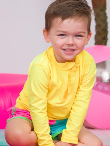 Image of RUGGEDBUTTS Baby /Toddler Boys Long Sleeve Rash Guard Swim Shirt w /UPF 50+