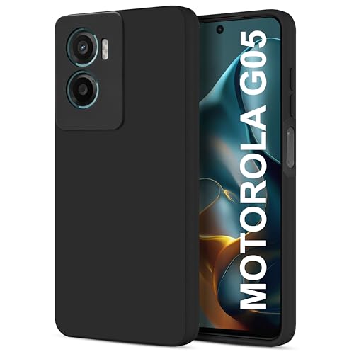 Image of SBMS Silicone Back Cover Case for Motorola Moto G05 | Soft Micro-Fibre Lining Inside | Camera Protection Bump | Shockproof Back Cover Case for Motorola Moto G05 (Black)