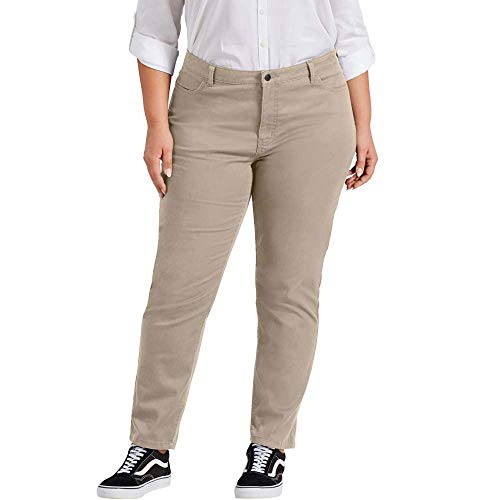Dickies Women's Size Perfect Shape Skinny Twill 4 Pocket Pant-Plus3