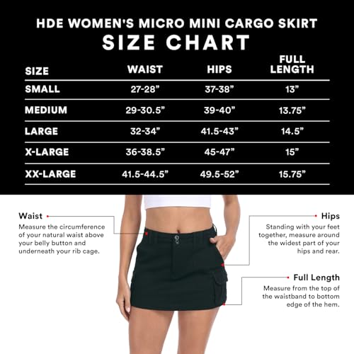 HDE Womens Micro Mini Cargo Skirt Mid Rise Y2K Button Utility Skirt with Pockets3