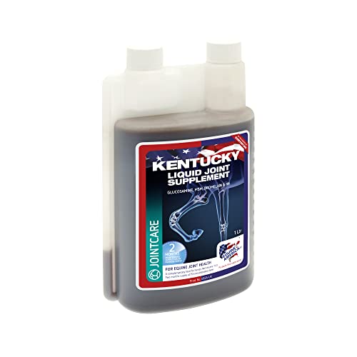 Equine America Kentucky Liquid Joint 1Litro, Suplemento Articular para Caballos, Promueve la Salud Articular en los Caballos, Sin Sabor