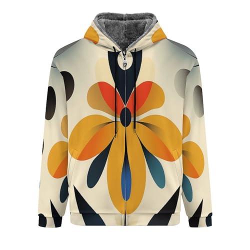 Veste polaire pour homme zippée à motif géométrique coloré