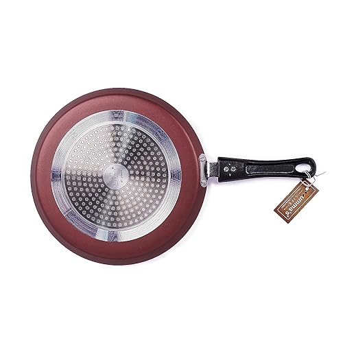 Image of Mumma's LIFE Non Stick Dosa Tawa with Sturdy Riveted and Bakelite Handle (Induction and Gas Stove Friendly), Non Toxic and PFOA Free, 24 Months Warranty (28, Red)