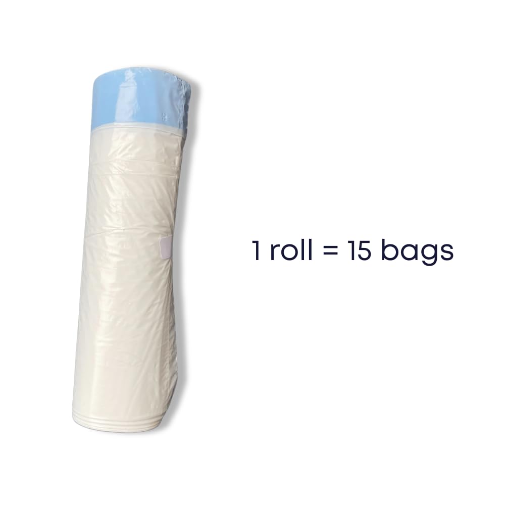 WeeKett Bolsas de arena para gatos para autolimpieza (75 bolsas, 5 rollos) – Bolsas de basura duraderas resistentes al desgarro con asas de cordón, forros de bandeja de arena para gatos a prueba de