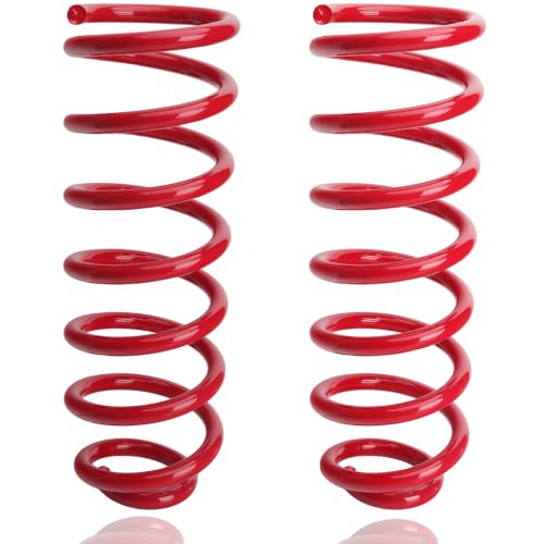 Image of Rear Heavy Duty Coil Springs for Ram 1500 2009-2018 2wd 4wd, 125% Extra Load Capacity (2250 lbs), Maintains Factory Ride Height, For Truck Towing,Red