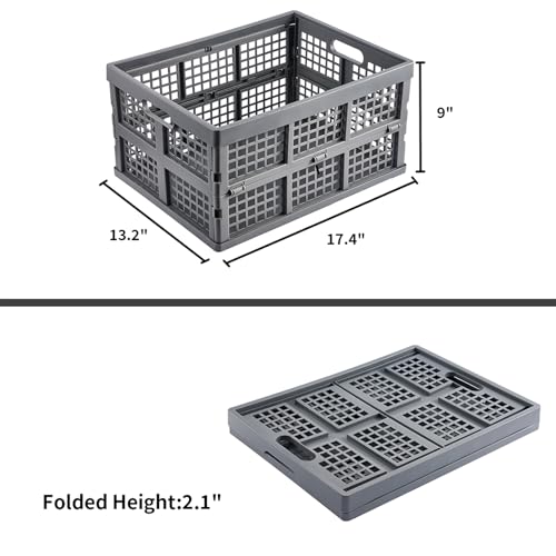 Joyeen 3 Packs Collapsible Storage Crate, Plastic Folding Basket - View #7