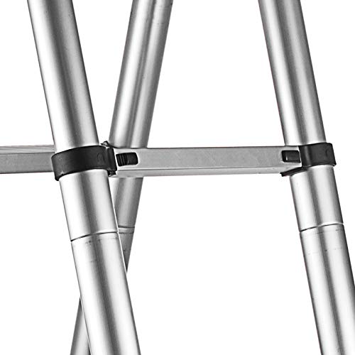 SHZOND 16.5 FT Aluminum Telescopic Extension Ladder 330 LBS Capacity A-Type Telescoping Ladder Multi Purpose Extension Ladder with Spring Loaded Locking (16.5 FT)
