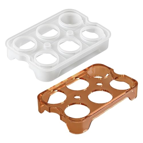 Moldes organizadores de huevos de cocina – 6 cavidades, herramienta reutilizable hecha a mano, molde para hu evos, forma ďe cocina creativa antiadherente | Molde đe huevos para actividades navideñas,