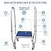 Platinum Health AdjustaStep(tm) DoubleSafe Deluxe Step Stool/Footstool with Dual Handle/Handrail, Height Adjustable. Modern White/Blue Design. Padded Non-Slip Hand Grips