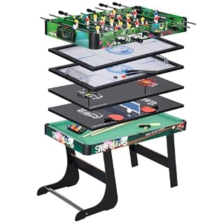 HOMCOM table multi-jeux pliable 6 en 1, 118 x 104 cm
