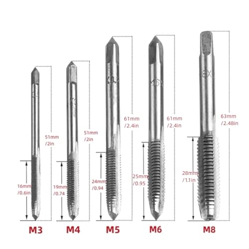 NestNook 6 Piece Metric Hand Tap and Die Set with Adjustable Tap Wrench, M3 M4 M5 M6 M8 2 NestNook 6 Piece Metric Hand Tap and Die Set with Adjustable Tap Wrench, M3 M4 M5 M6 M8 - Image 2