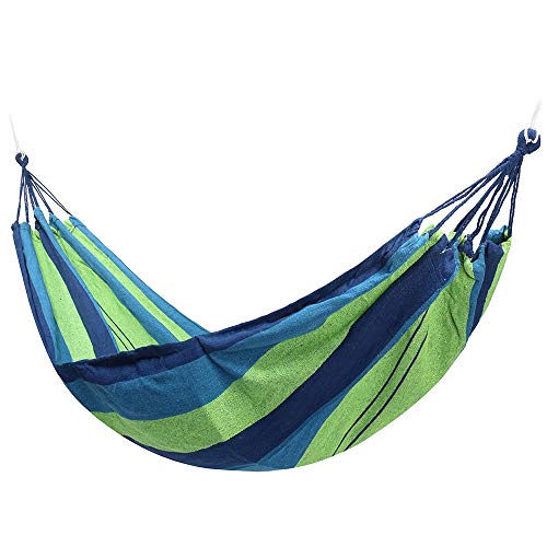 LIUXING Hanging Swing Chair 2 Person Hammock Chair Outdoor Camping Leisure Bed Hanging Bed Double Sleeping (Color : Blue, Size : 240x150cm)