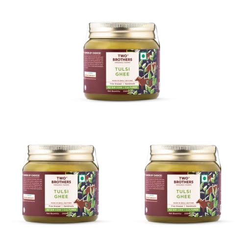 Image of Two Brothers Organic Farms Tulsi Ghee | A2 Cultured | Daily Care & Wellness (Pack of 3)