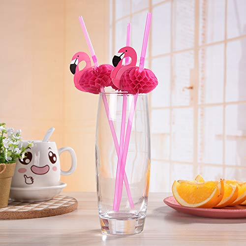 100 pitillos desechables flamingo flexibles para fiesta miniatura 5
