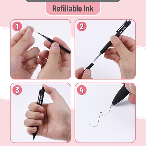Mr. Pen bolígrafos retráctiles de gel, pack de 10, tinta negra miniatura 5