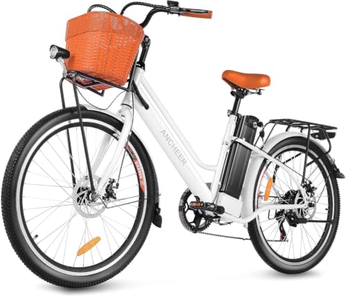 ANCHEER 26'' Electric Bike for Adults, Peak 749W Low Frame Commuter Ebike