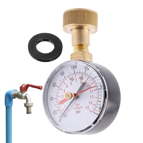 Doiyislem Jauge de Test de Pression d'Eau, Manomètre d'Eau 0-13,8 bar, Outil de Mesure avec Filetage 3/4 de Pouce pour Jardin Arrosage Système d'Irrigation...