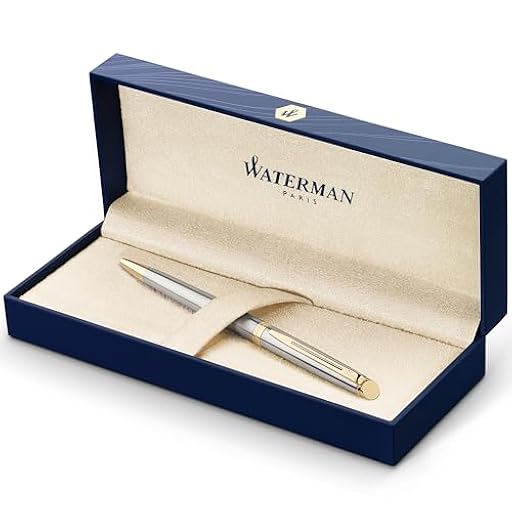 Waterman Hemisphere Ballpoint Pen Medium Point, Stainless Steel Gold Trim | Ya disponible en tu tienda friki favorita! En mundofriki.es!