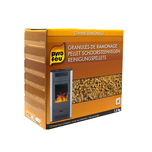 Granulés Pellets de Ramonage 1kg - Entretien des Poêles, Inserts et Chaudières à Pellets - Destruction par Catalyse - pour Un Tirage et Un Rendement Optimaux - Fabrication Française - Pyrofeu