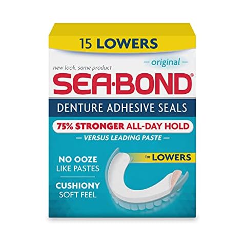 Sea Bond Secure Denture Adhesive Seals, Original Lowers, 15 Count Cover
