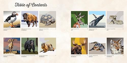 National Parks of North America Amazing Animals Sticker Painting Book: 12 Super Fun Paintings (Design Originals) Bison, Bear, Humpback Whale, Moose, Puffin, and More, with Up to 80 Stickers per Design - Image 3