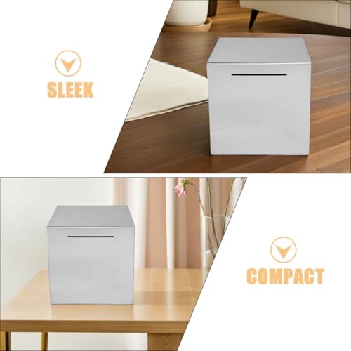 Tirelire acier inoxydable boîte suggestions design argenté compact