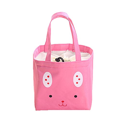 Albeey Lunch Bags Picnic Bag Lunch Bag Tote Insulated Lunch Pack Cooler Bag Lunch Box Lunch Bag Thermal Lunch Bag, pink, 18.5*12.5cm