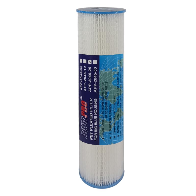 Filtro de sedimento de 20 pulgadas plisado Big Blue 25 micras