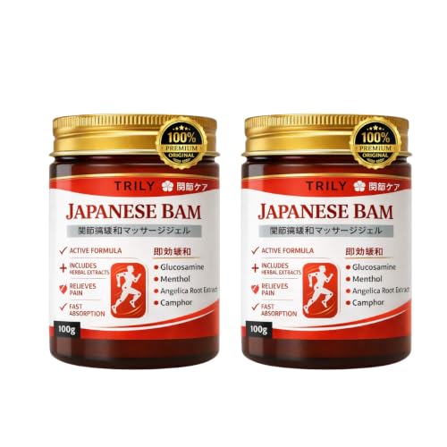 Image of Premium Original Japanese Instant Pain Relief Soomthing Massage Gel | Fast-Acting Muscle & Joint Comfort | With Mugwort Oil, Camphor & Lactic Acid | Relief for Back, Neck, Shoulders & Knees (100 g (Pack of 2))