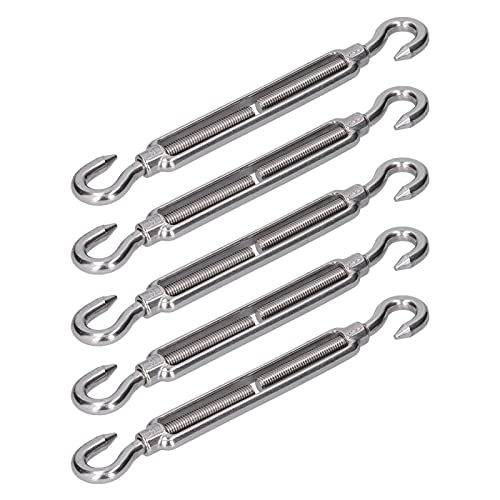 and : Made of 304 St 5Pcs Turnbuckle Hook and Hook Wire Rope Tension 304 Stainl Steel Shade Sail HardwareM10 Designed in Invest and Expertly 304 Steel. (M4) (M6)